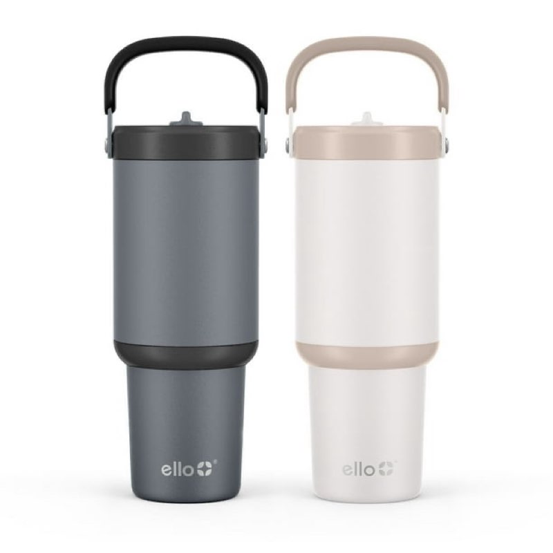 ello oasis go 30oz leak-proof stainless steel tumbler, 2 pack