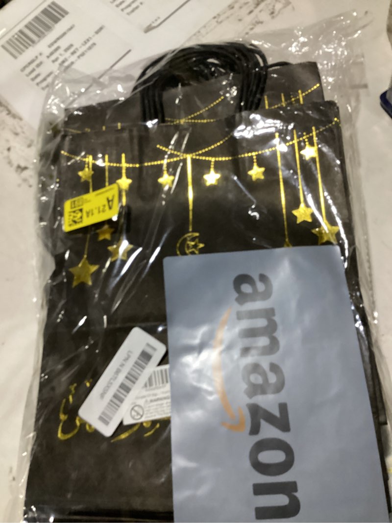 Condition photo showing Good Condition for triwin 24pcs eid mubarak gift bags with tissue paper ramadan gift wrap bags with handles double-side hot stamping font party favor tote bag packs for eid event muslim party decor