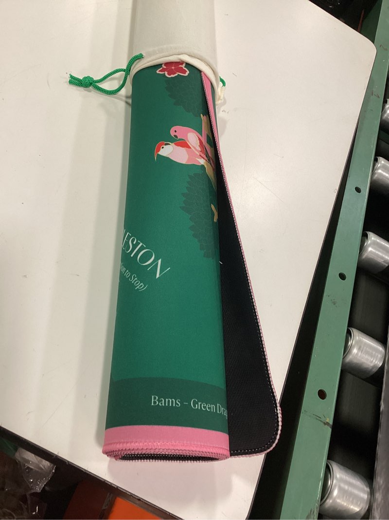 Condition photo showing Good Condition for Mahjong Mat, 33x33 American Mahjong Mat with Rules and Carry Bag, Non-Slip & Noise-Reducing Design, Luxury Mahjong Accessories Gift for Women and Men, No Creases, Green and Pink, Ships Rolled