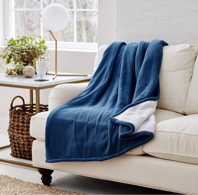 Eddie Bauer | Smart Heated Electric Throw Blanket - Reversible Sherpa - Hands Free Control -Wi-Fi Only (2.4GHz) - Compatible with Alexa, Google, iOS, Android 