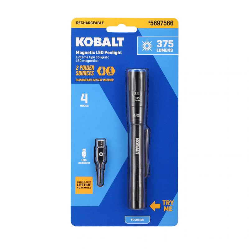 Kobalt 375-Lumen 4 -Adjustable Mode LED Rechargeable Flashlight