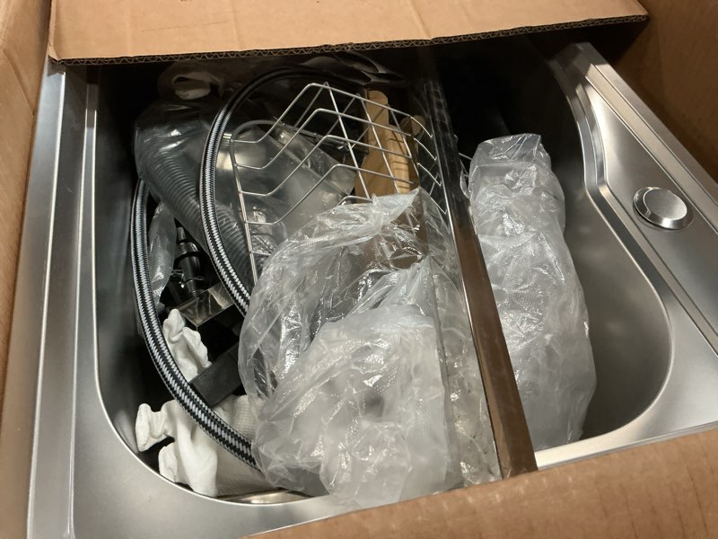Condition photo showing Good Condition for tandefio freestanding outdoor kitchen utility sink set stainless steel single bowl sink portable commercial utility for restaurant cafe bar hotel garage laundry room(single bowl)