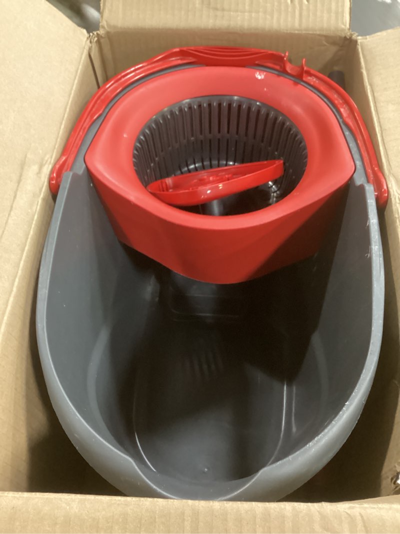 Condition photo showing As Is for O-Cedar EasyWring Microfiber Spin Mop, Bucket Floor Cleaning System, Red, Gray, Standard Easywring Spin Mop & Bucket
