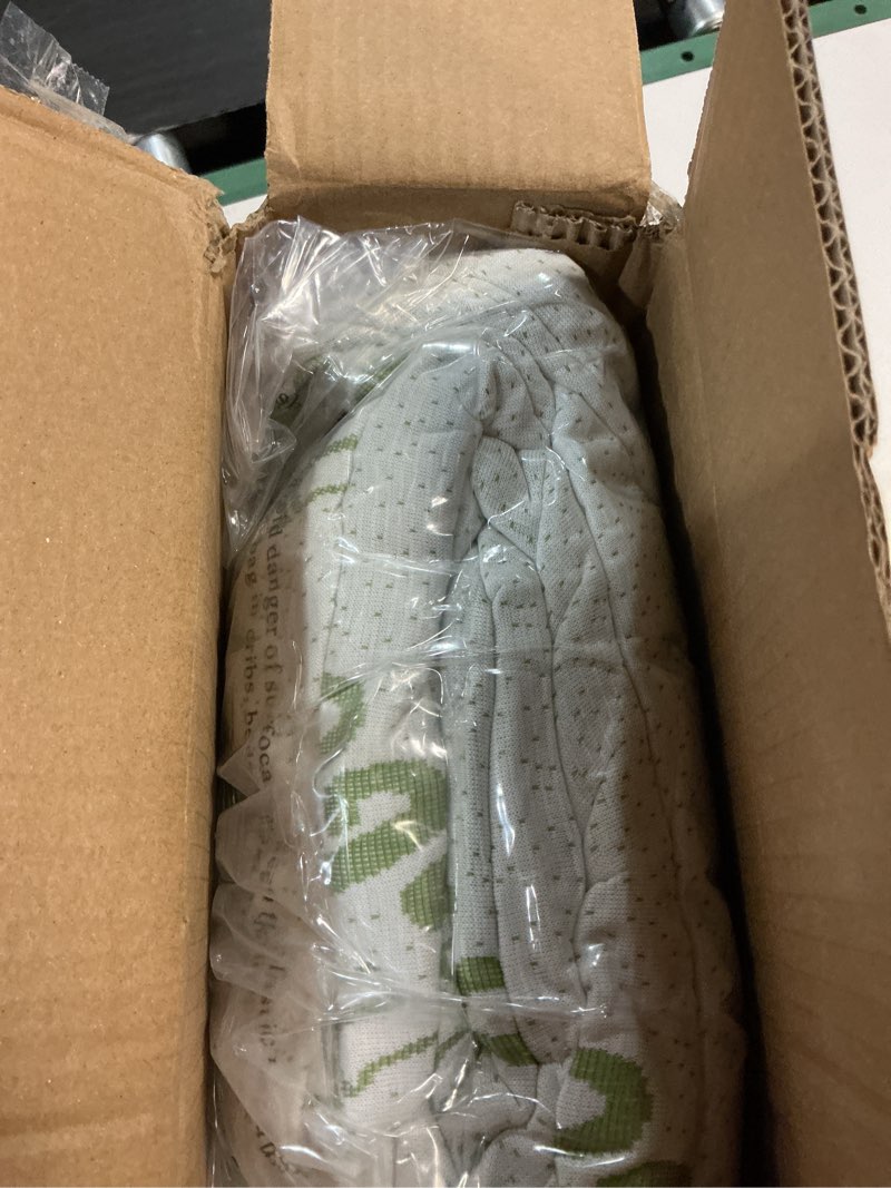 Condition photo showing New/Like New for hyleory mattress topper - thick bamboo-viscose naturally cooling pillow top mattress pad breathable fluffy soft mattress pad for back pain relief, full size, green green full