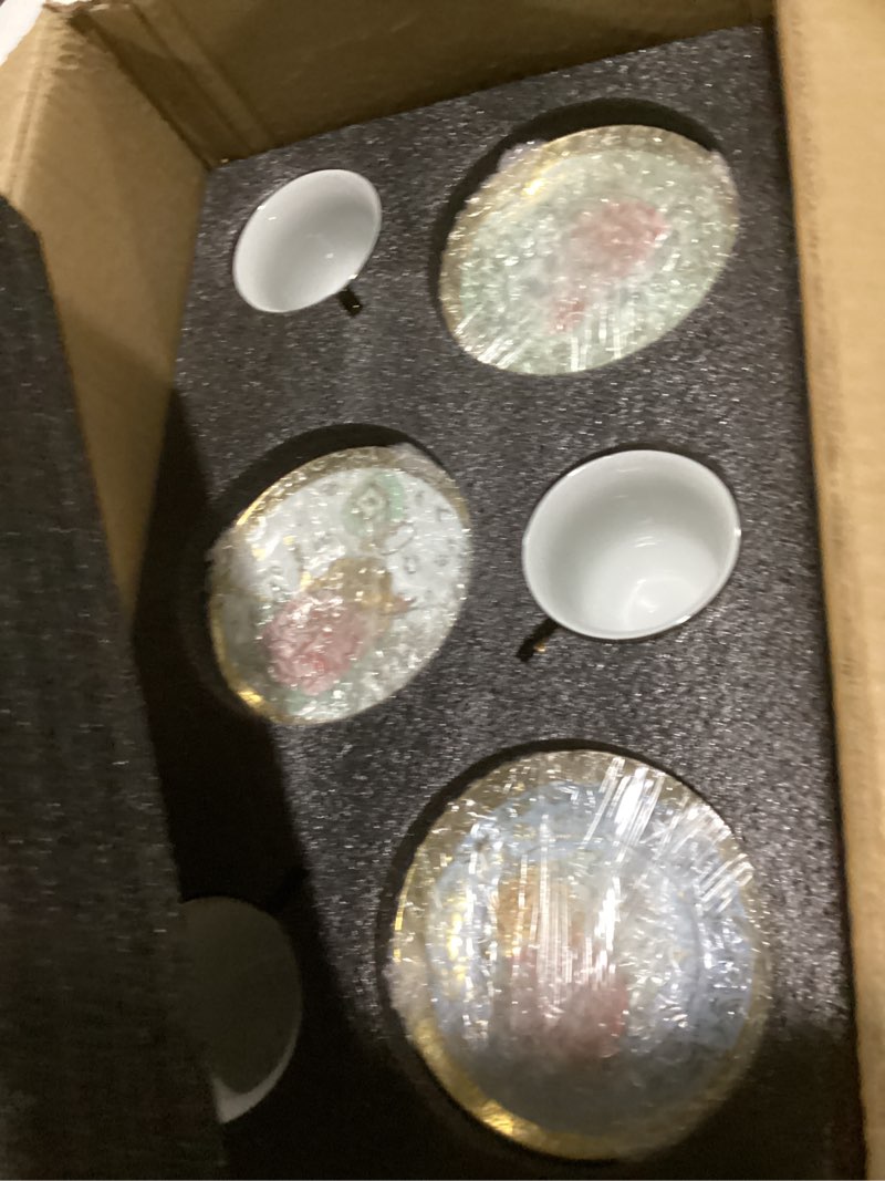 Condition photo showing Good Condition for set of 18 tea cups and saucers tea party decorations floral porcelain 5.4 oz british gift for women birthday party, church, and mother's day (classic style) 18 classic style 5.4 oz