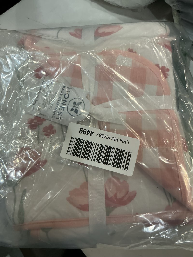 Condition photo showing New/Like New for HonestBaby Reversible Baby Blanket 100% Organic Cotton for Infant Boys, Girls, Strawberry Pink Floral, One Size Strawberry Pink Floral One Size