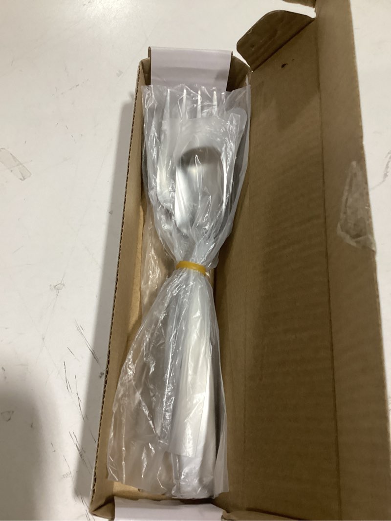 Condition photo showing Good Condition for bysta serving utensils set, matte silver 5-piece hostess set, stainless steel silverware flatware cutlery serving set, satin finish, dishwasher safe