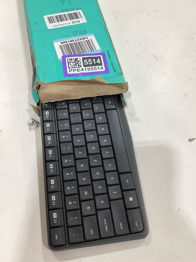 Condition photo showing As Is for logitech mk235 wireless keyboard and mouse combo for windows, 2.4 ghz wireless unifying usb receiver, 15 fn keys, long battery life, compatible with pc, laptop