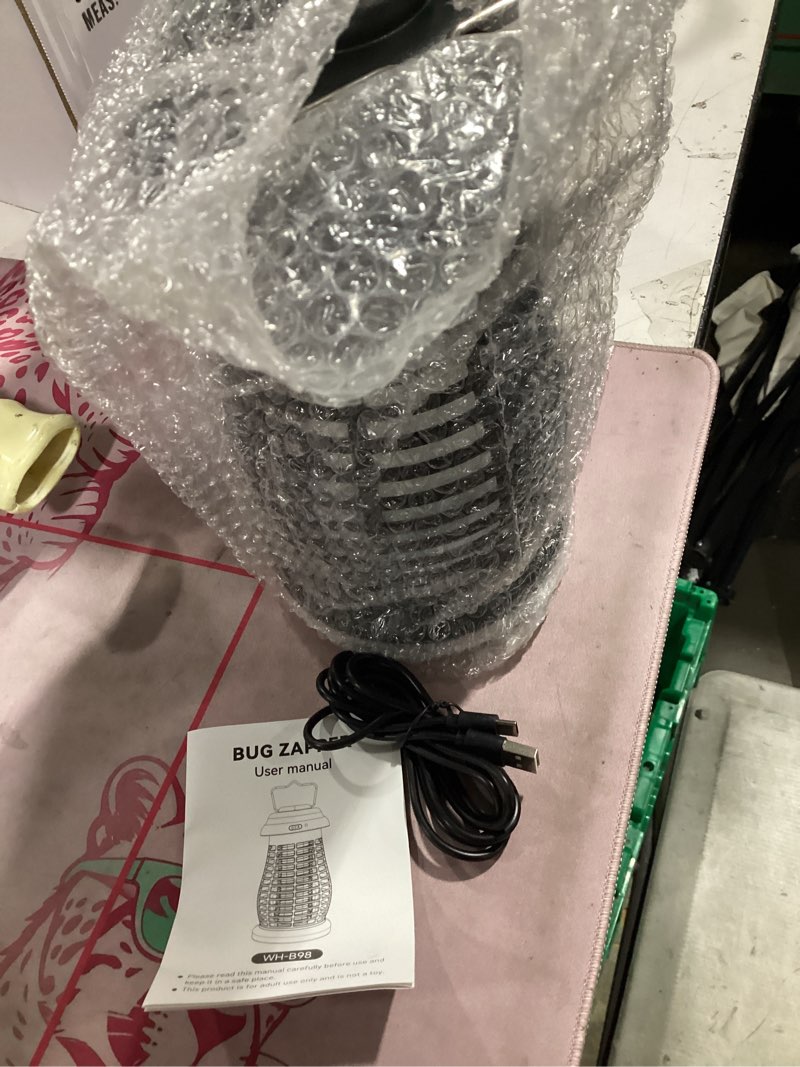 Condition photo showing Good Condition for cordless bug zapper outdoor, 4200v electric mosquito zapper, fly trap, rechargeable portable fly zapper, waterproof mosquito trap insect killer indoor outdoor for camping, garden, backyard, home black