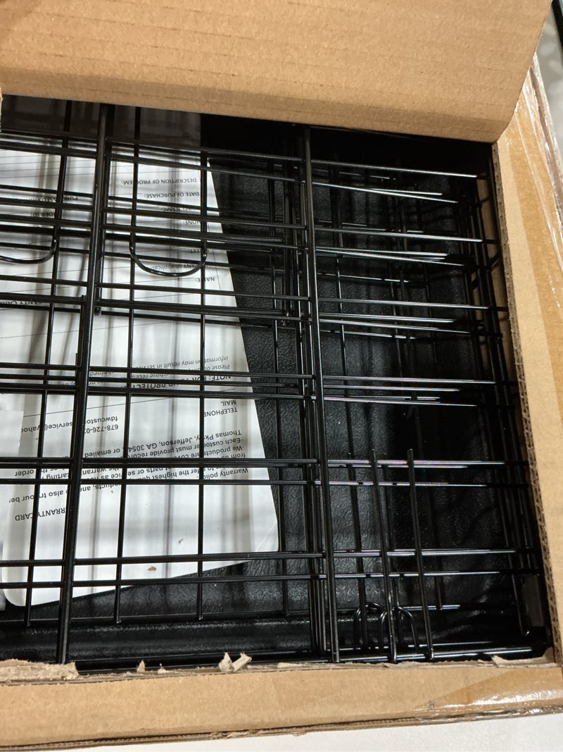 Condition photo showing Good Condition for FDW Dog Crate for Small Dogs 24 Inch Folding Metal WirePet Cage Double Door W/Divider Panel Indoor Outdoor Kennel Leak-Proof Plastic Tray,Black Black 24 Inch Double Door