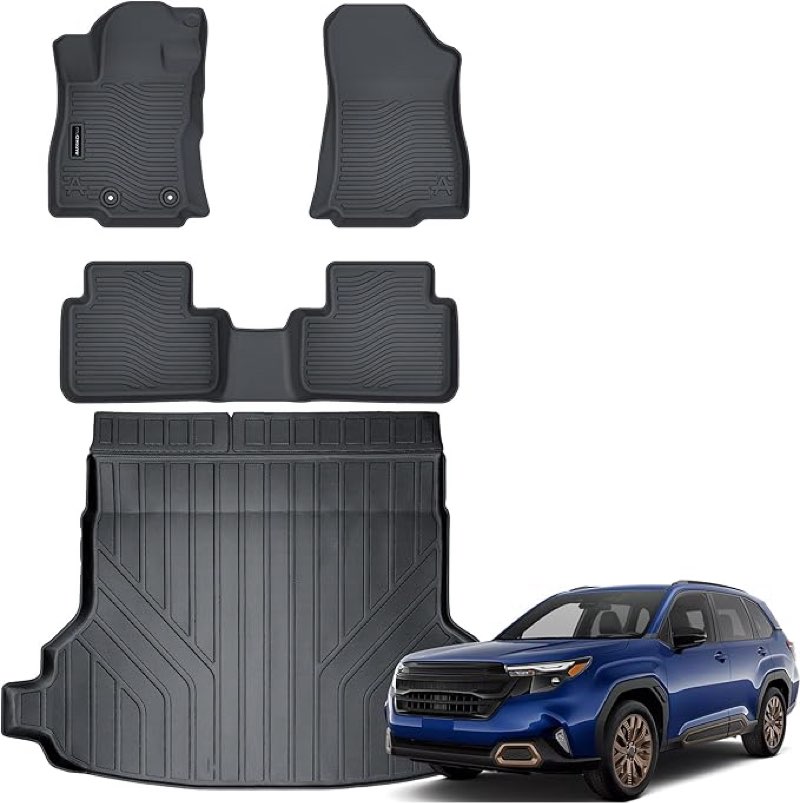 Auxko All Weather Floor Mats Cargo Mat Fit for Subaru Forester 2025 (Not for Hybrid) TPE Liners Accessorise for Subaru Forester 2025 All Season Guard Odorless Anti-Slip Floor Mats Cargo Liner Visit the AUXKO Store