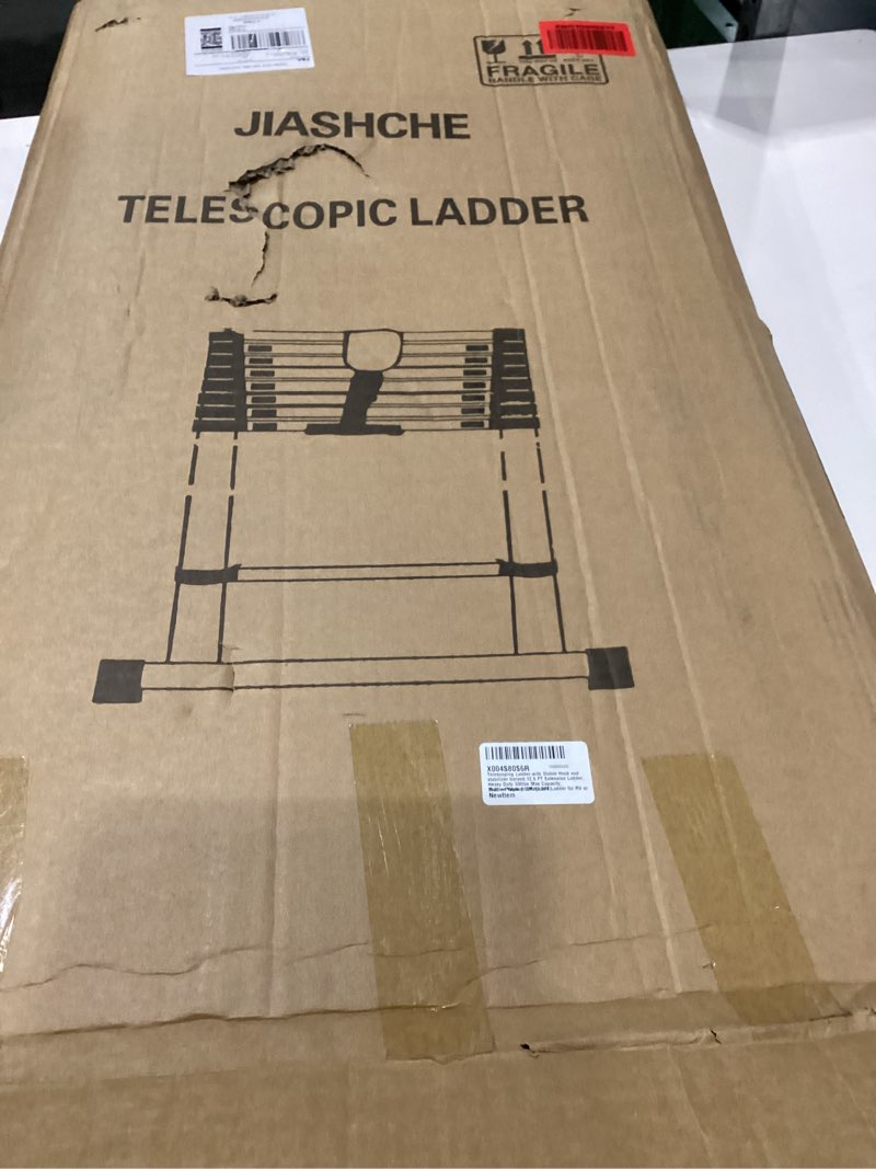 telescoping ladder,with stable hook and stabilizer barand,12.5 ft extension ladder, heavy duty 330lb