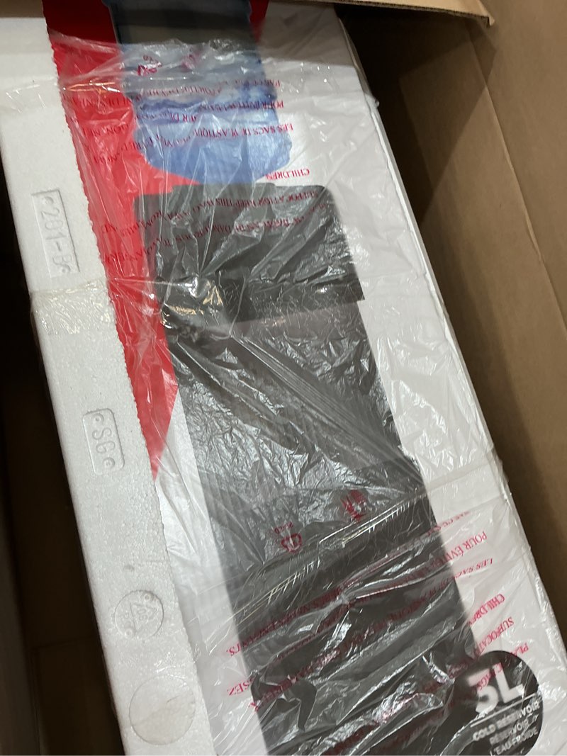 Condition photo showing New/Like New for frigidaire efwc498 - top loading cooler dispenser -hot & cold water - child safety lock - innovative slim & sleek design, holds 3 or 5 gallon bottles - black