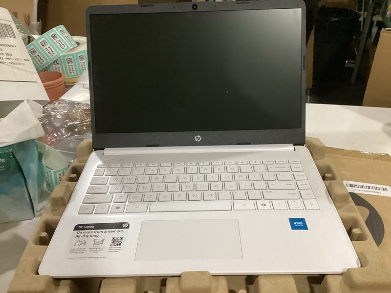 Condition photo showing New/Like New for hp 14-dq3000dx 14" hd laptop, intel celeron n4500, 4gb ddr4 ram, 64gb emmc, intel uhd graphics, windows 11 home, wi-fi 6, snowflake white 4gb ram/64gb emmc