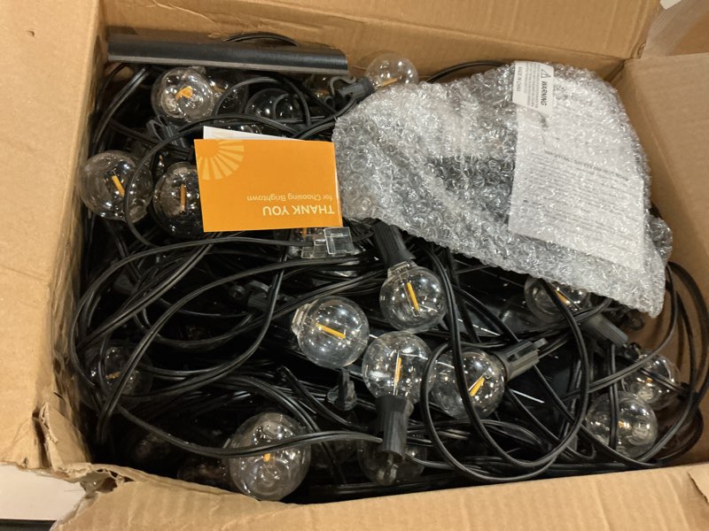 Condition photo showing Good Condition for brightown 208ft 102led solar string lights outdoor with remote & usb port, shatterproof bulbs, dimmable & timable, 3 modes, patio lights with mount clips for camping backyard garden decor