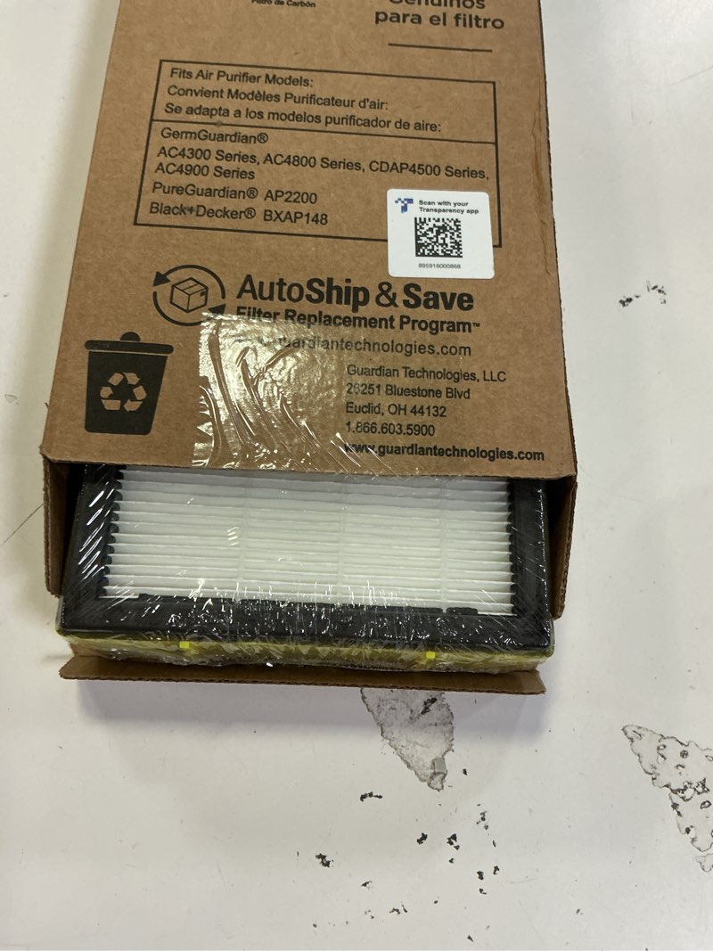 Condition photo showing New/Like New for GermGuardian Filter B HEPA Pure Genuine Air Purifier Filter, Removes 99.97% of Pollutants, Wildfire Smoke, Odors, for AC4825, AC4300, AC4850, AC4880, AC4900, CDAP4500, AP2200, Black/Yellow, FLT4825