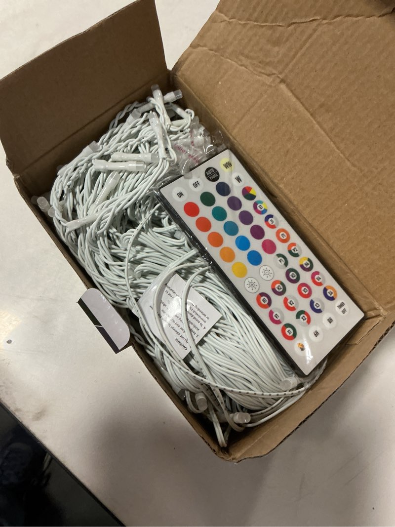 Condition photo showing New/Like New for Pooqla Color Changing Icicle Lights with Remote, 35 Colors Christmas Icicle Lights, 300 LED 48FT RGB Waterproof Hanging String Lights for Roof Window Home Party Thanksgiving Christmas Outdoor Decor 48 FT Connectable