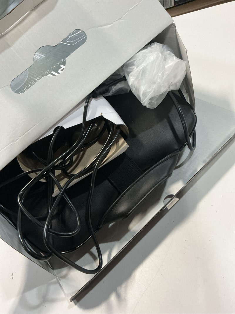 Condition photo showing As Is for up & down shiatsu back massage with heat –external adjustable cushion pad, 3d kneading massage pillow for lower back, neck, shoulder, leg pain relief deep tissue for office, chair & home (black)