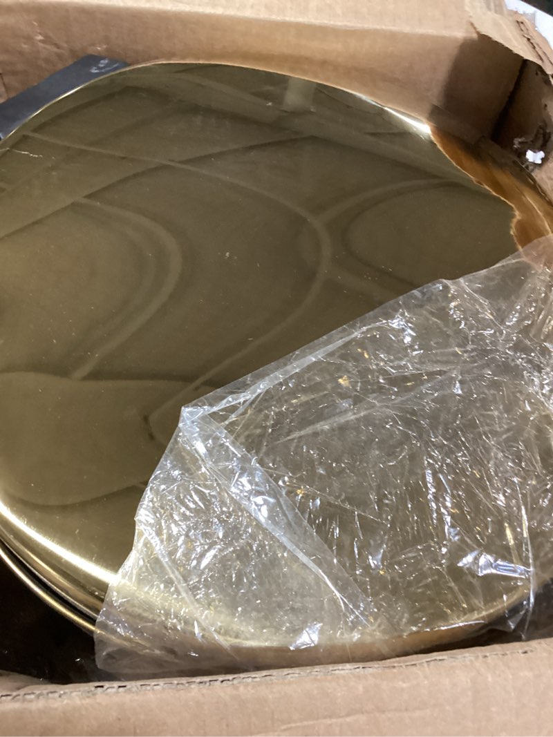 Condition photo showing New/Like New for 30L/8GAL Gold Step Trash Can with 100 Garbage Bags Metallic Gold Brass Lidded Step Kitchen Garbage Bin with Lid Commercial Compact Waste Basket for Shopping Centers, Elevator Doors, Hotels Gold and Black 8 GAL 2