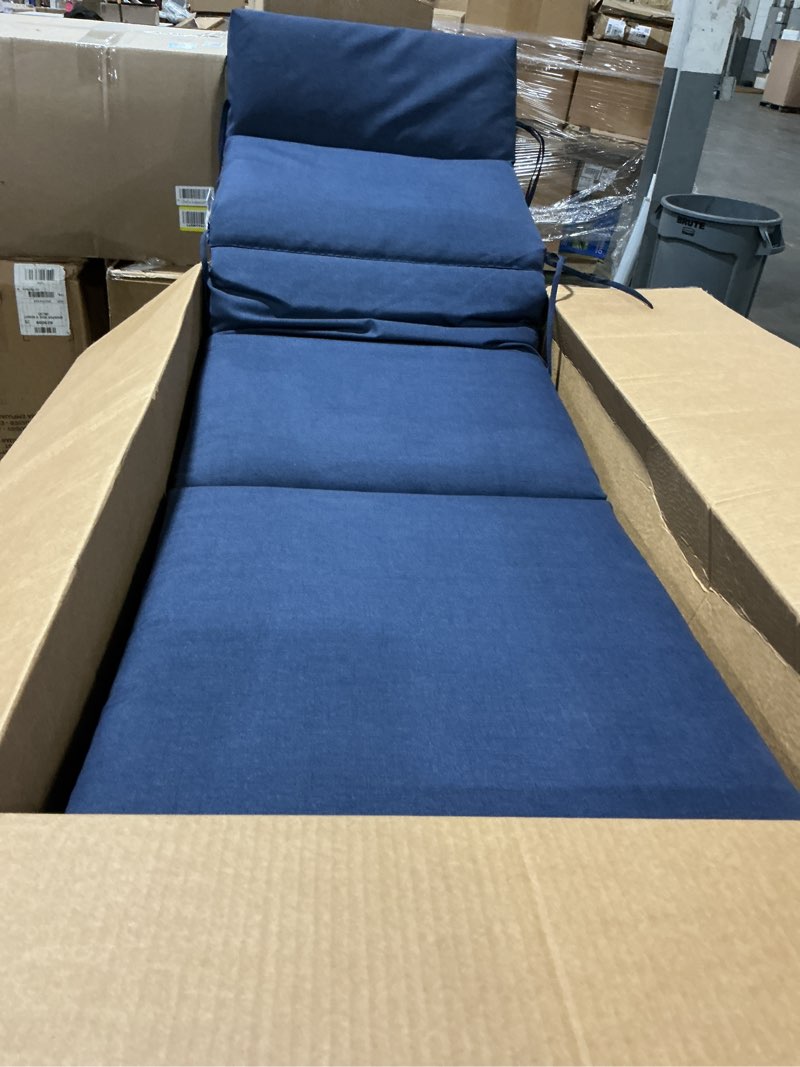 Condition photo showing Good Condition for arden outdoor chaise cushion, 22 x 77, rain-proof, fade resistant sapphire blue leala 77" x 22" sapphire blue leala