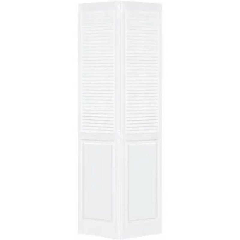 24 in. x 80 in. shaker 5-panel solid core primed mdf wood inte bifold door with hardware