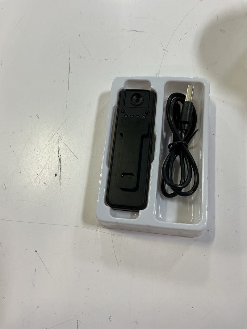 Condition photo showing New/Like New for aprilboy 1080p hd mini body camera, small pov cam with 4hr battery and night vision wearable security cam with motion detection,loop recording body cam for meeting, guard, personal recording glossy black