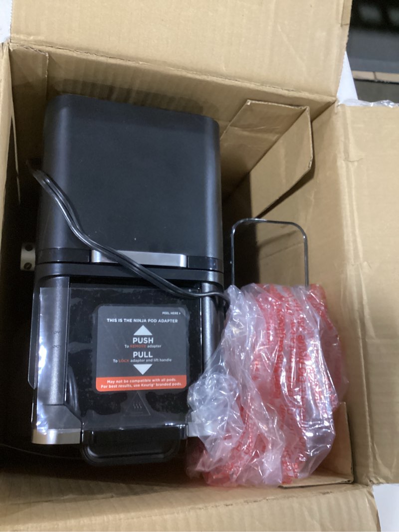 Condition photo showing As Is for Ninja Hot and Iced Coffee Maker, Single Serve Coffee Maker and Drip Coffee Machine, DualBrew Pro Specialty 12-Cup with K-Cup Combo, Includes Permanent Filter, CFP307 Frother + Permanent Filter