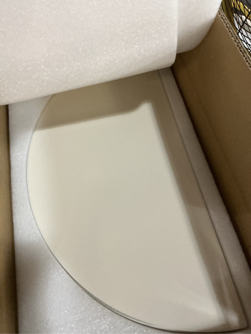 Condition photo showing New/Like New for heat deflector baking stone pizza compatible with kamado joe big joe i, ii, iii, 19.8in 2-pack half-moon ceramic cooking stone for big green egg xl large egg vision grills xl