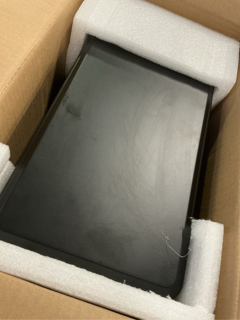 Condition photo showing As Is for Style Compact Tabletop Electric Fireplace with Matte Black Finish