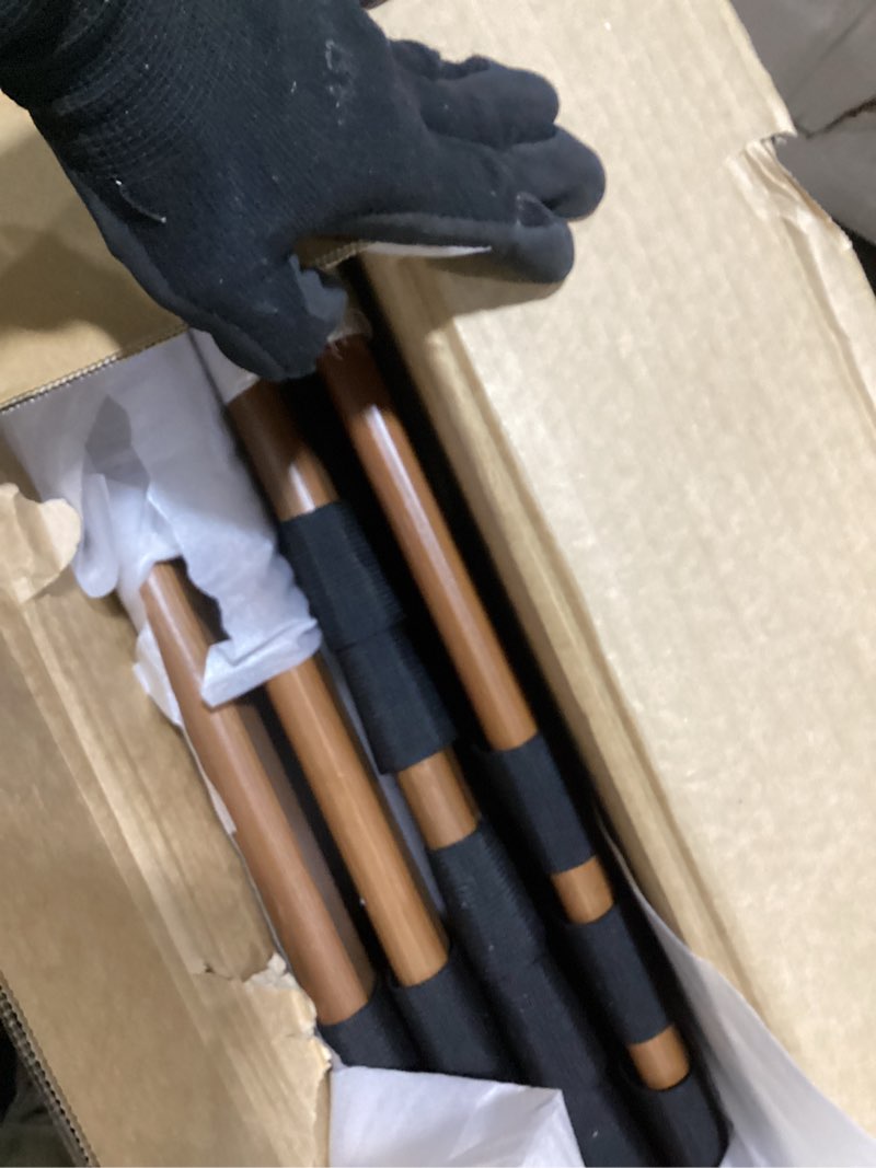 Condition photo showing Good Condition for Fully Assembled Walnut Luggage Racks Set of 2, Bamboo Luggage Rack Stand for Guest Room, 5 Nylon Straps, 26.77\" Folding Suitcase Stand with Storage Shelf for Bedroom Hotel, Holds up to 165 Lbs