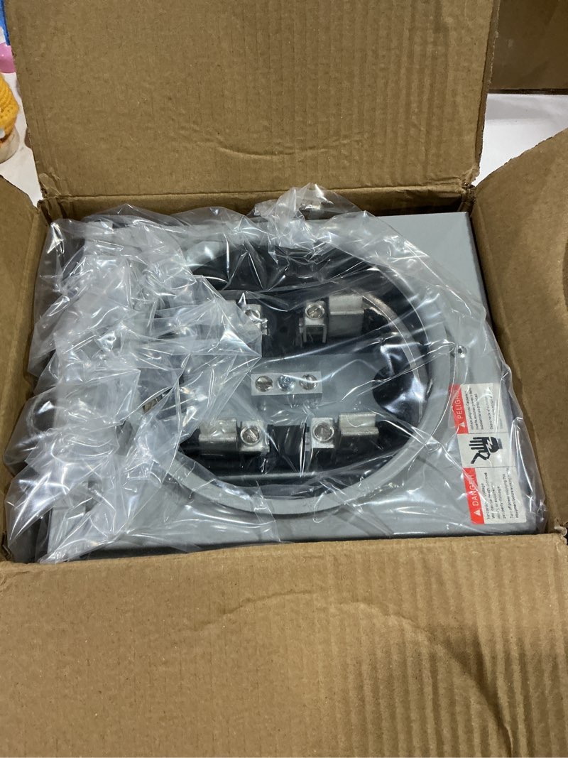 Condition photo showing Good Condition for 100 Amp Meter Socket,4 Jaw Meter Base Meter Socket, 600v 3 Wire Ringless Type with Horn Bypass Meter and Cover Plate, For Overhead ? Underground Feed ect.(square)