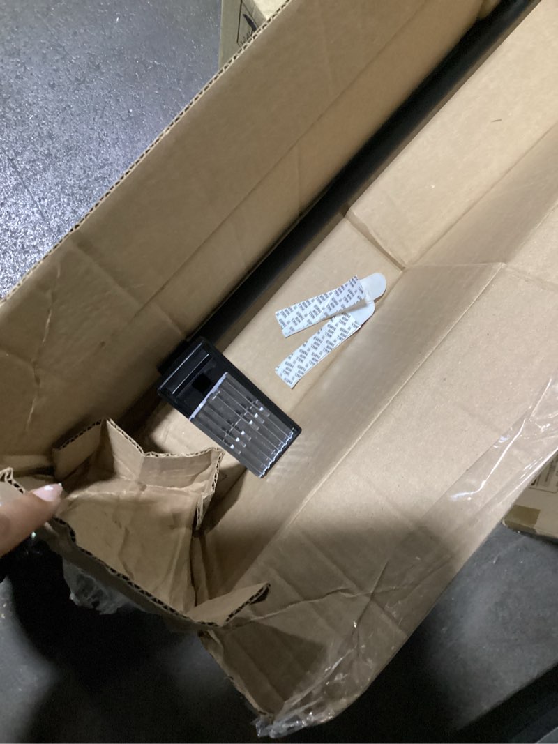 Condition photo showing Good Condition for possibly incomplete .command bath matte black towel bar with water resistant command strips, bathroom organizer, 24 in bar length holds up to 10 lbs