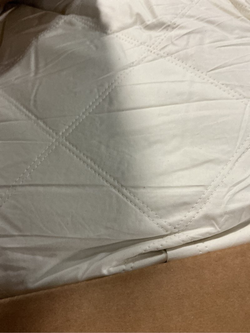 Condition photo showing As Is for puredown® goose feathers and down pillows, 100% organic cotton cover, gusseted pillow for sleeping hotel collection bed pillows, queen, set of 2 organic white queen (pack of 2)