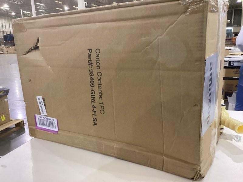 Condition photo showing As Is for Haunted Hill Farm Rosemary by Tekky, Battery-Operated, Motion and Sound Activated Animatronic Demon Child with Sound Effects and Lights for Indoor or Covered Outdoor Creepy Halloween Decoration 28" Animated Rosemary Girl