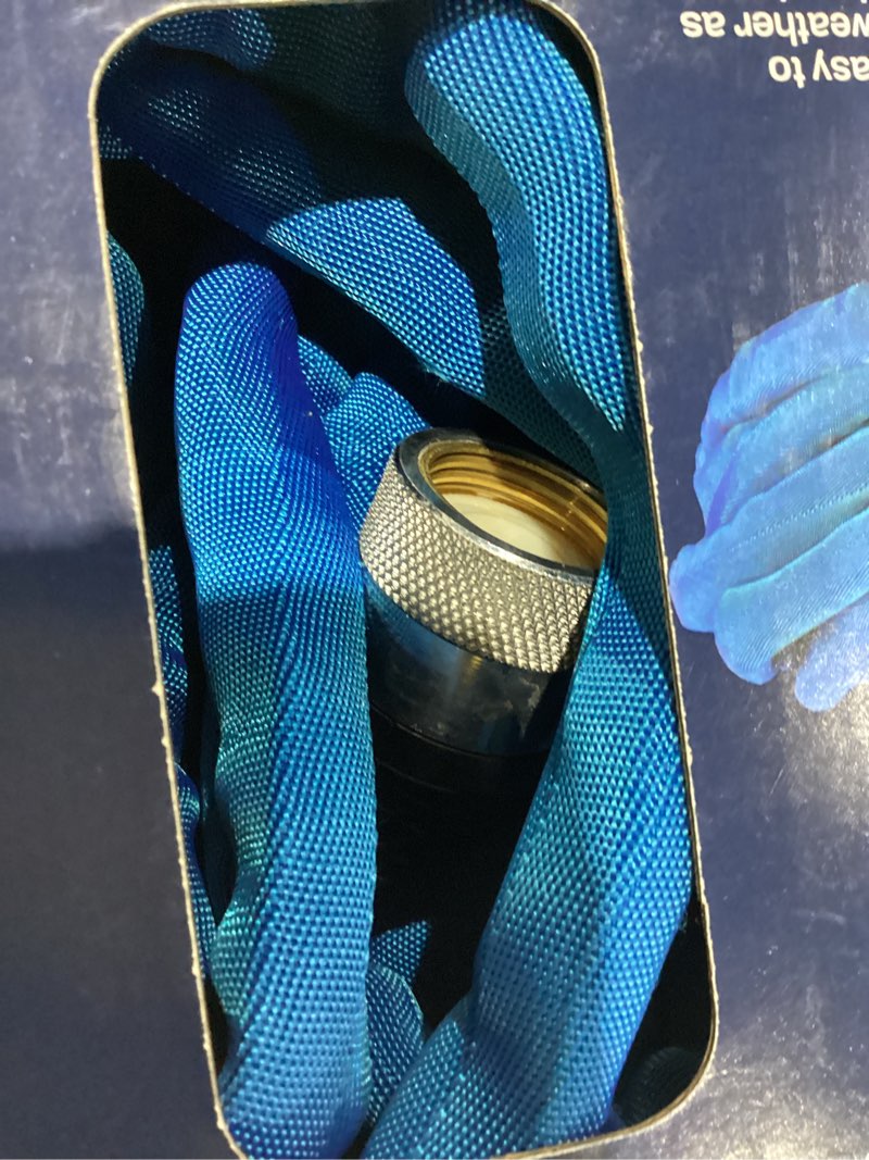 Condition photo showing As Is for project source project source lightweight 1/2-in x 30-ft premium -duty kink free woven blue coiled hose