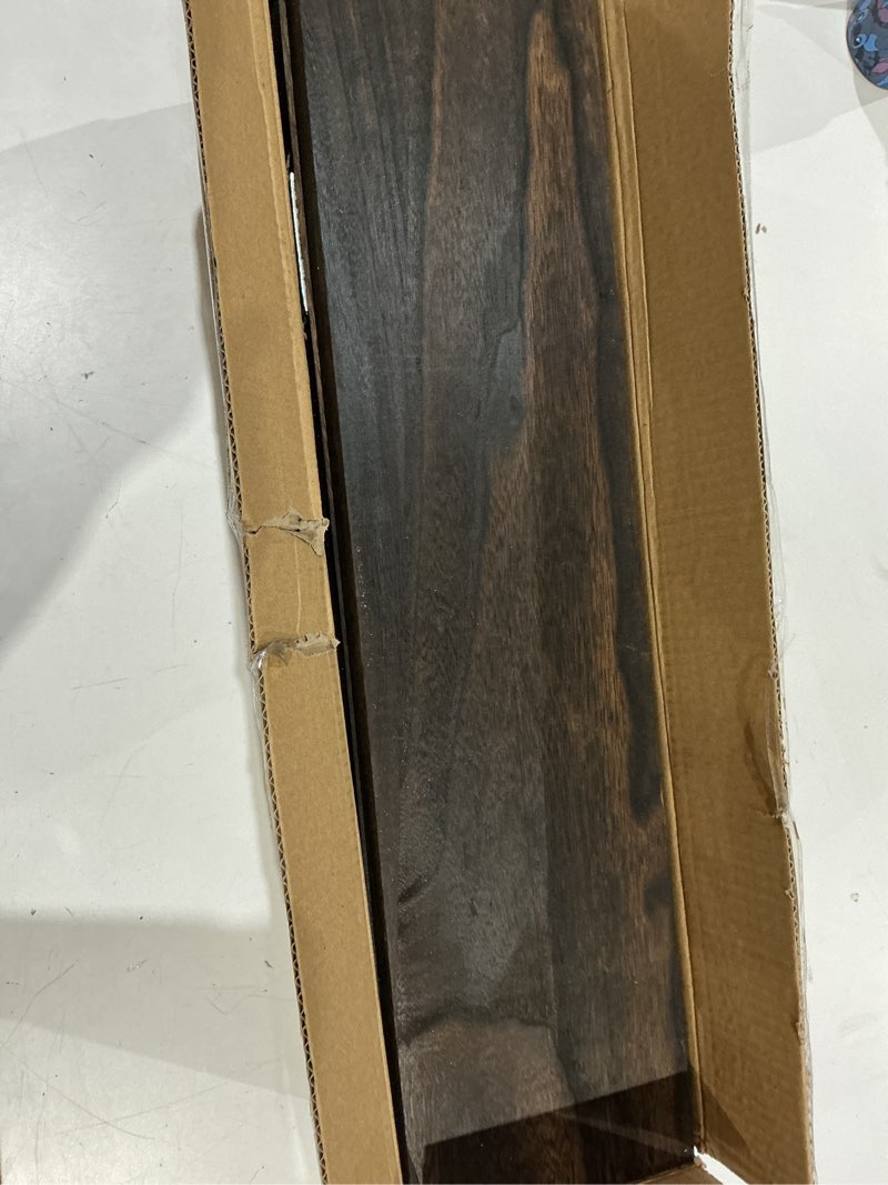 Condition photo showing Good Condition for phph 24 inch wood floating shelves for wall, wooden wall shelves for bedroom, set of 6 brown dark wood 24in