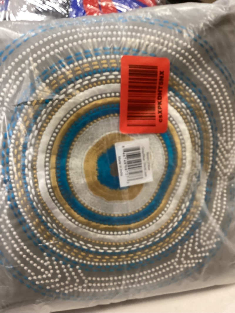 Condition photo showing As Is for ( similar item) Americanflat 16x16 Throw Pillow with Premium Polyester-Decorative Accent for Couches, Bedrooms and Chairs, Green and White