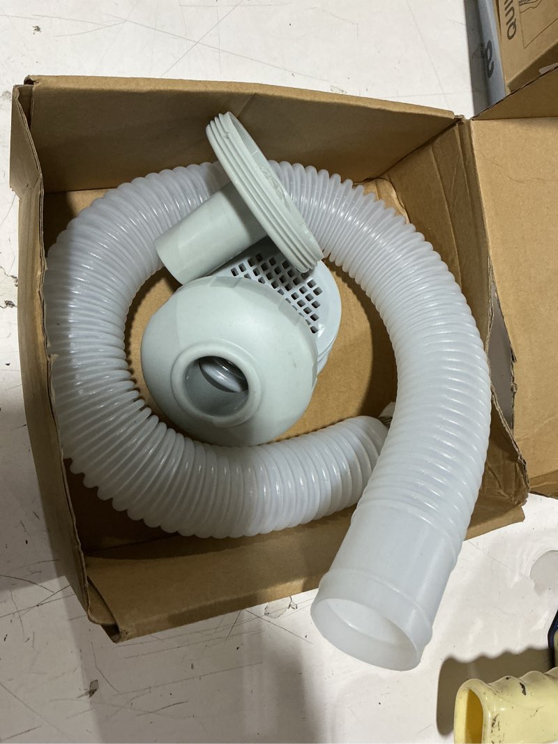 Condition photo showing As Is for tujoe 8 pcs 25022e swimming pool water jet connector kits 25016 above ground pool skimmer hose and adapter b set replacement with outlet strainer grid inlet nozzle and hole plug for above ground pool