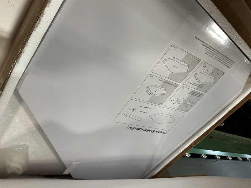 Condition photo showing Good Condition for Large Floating Corner Wall Shelf with Cable Management, White MDF, Modern Home Decor, Book Display Storage