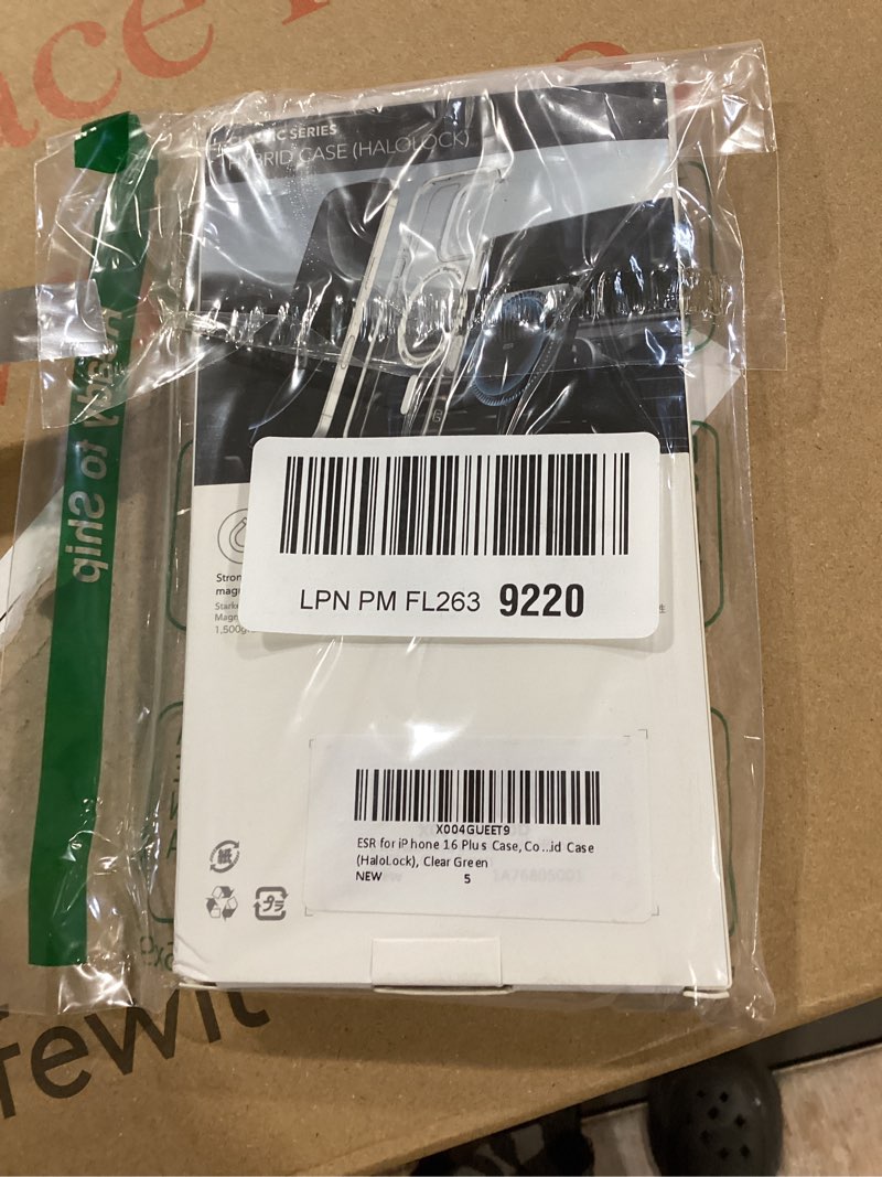 Condition photo showing Good Condition for esr classic hybrid case clear green for phone 16 plus | compatible with magsafe, shockof military-grade tection, magnetic phone case, halolock c-clear green iphone 16 plus
