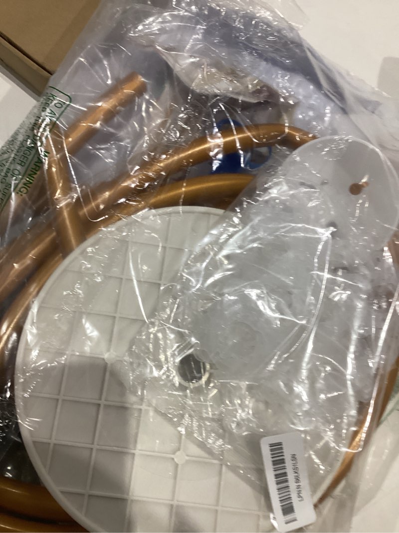 Condition photo showing As Is for ourwarm 9.35ft & 6ft gold balloon arch stand, free bending shape balloon arch kit, half arch balloon stand with base for floor, ideal for wedding birthday baby shower graduation 4th of july decoration gold half balloon arch