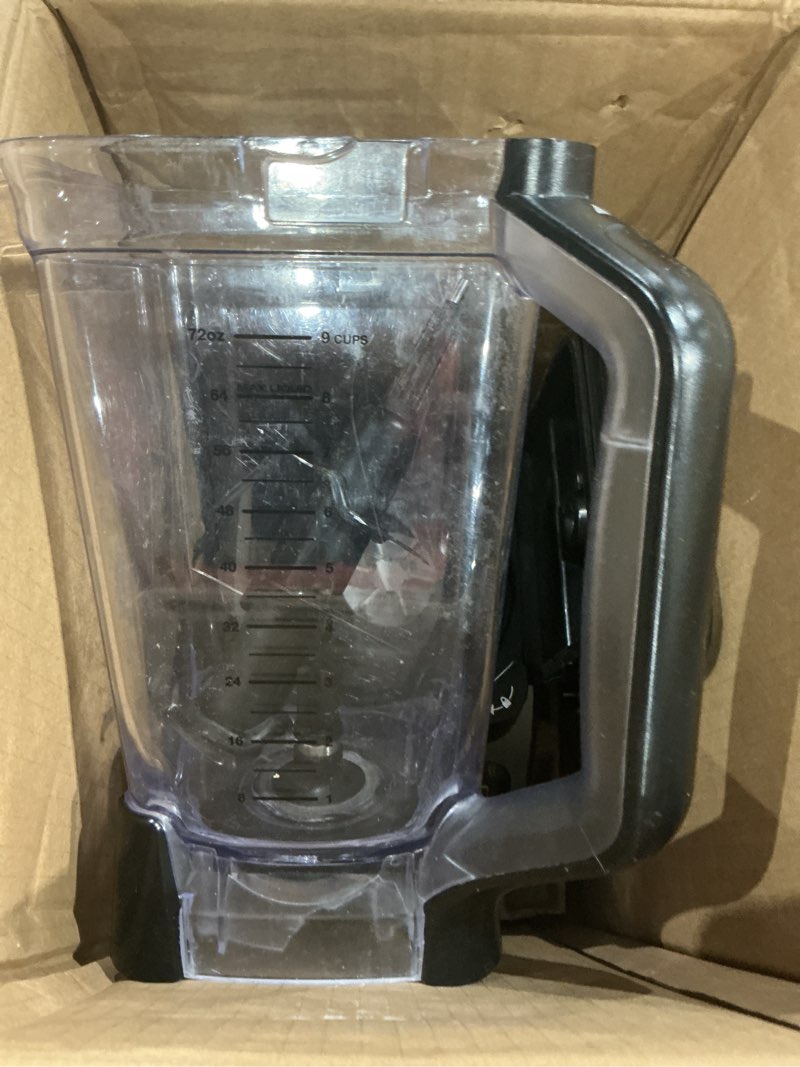 Condition photo showing As Is for ninja professional plus blender | max power smoothie blender, ice cream maker, frozen drink mixer & margarita machine | 3 auto iq™ presets, 1400 w, 72oz total crushing pitcher | dark grey, bn701 72 oz. blender + total crushing pitcher