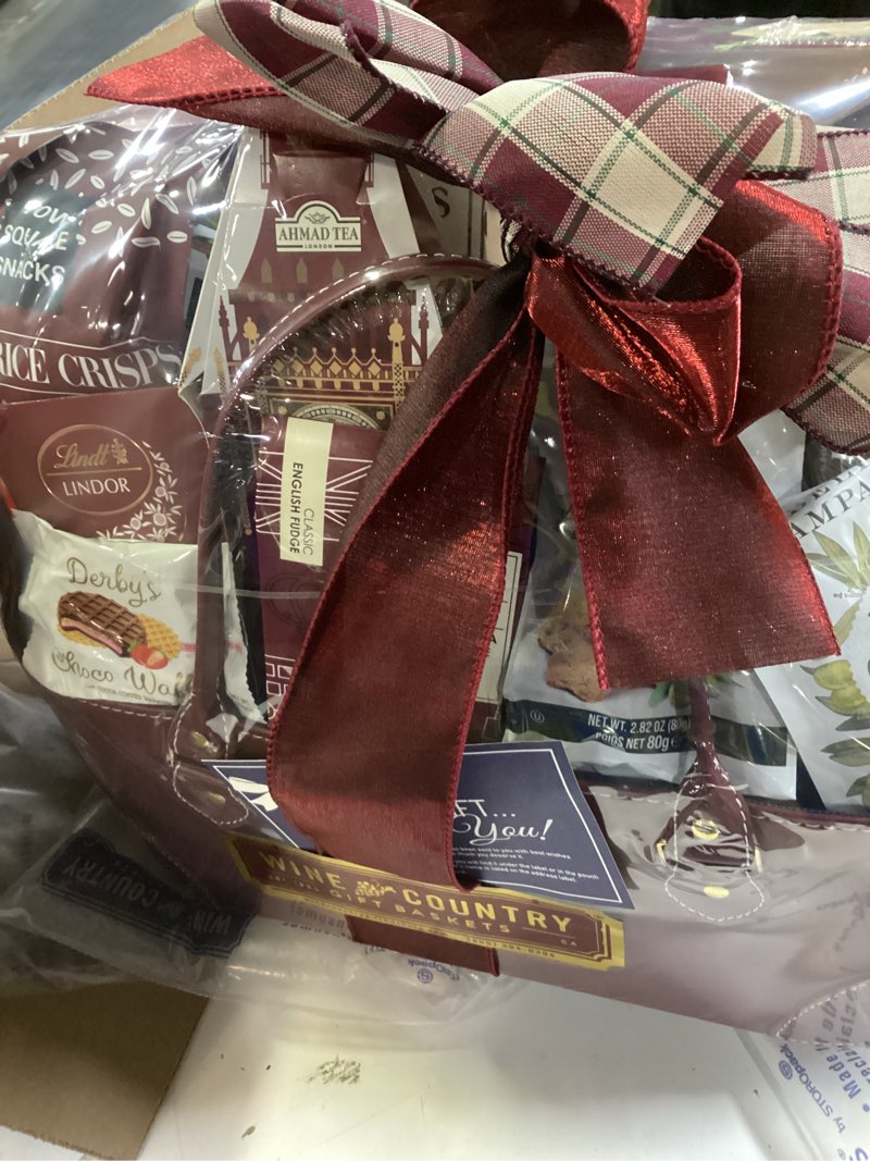 Condition photo showing New/Like New for wine country gift baskets premier gift basket collection gift basket for women, men, families, chocolate, savory snacks, great gift for easter, spring, birthdays, co workers friends and more