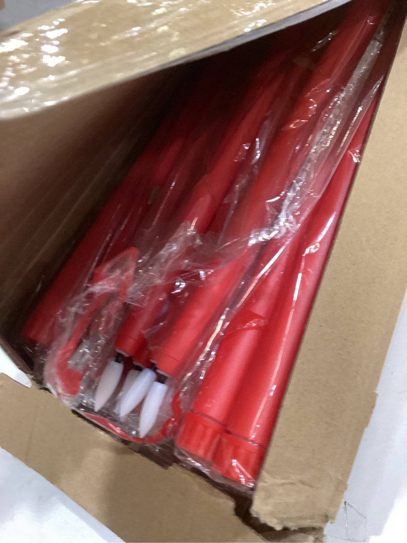 Condition photo showing Good Condition for Macarrie 24 Packs Flameless Taper Candles Battery Operated Fake 11 Inch Long Candlelight LED Flameless Candlesticks Flickering Tapered for Christmas Church Prayer New Year Wedding(Red)