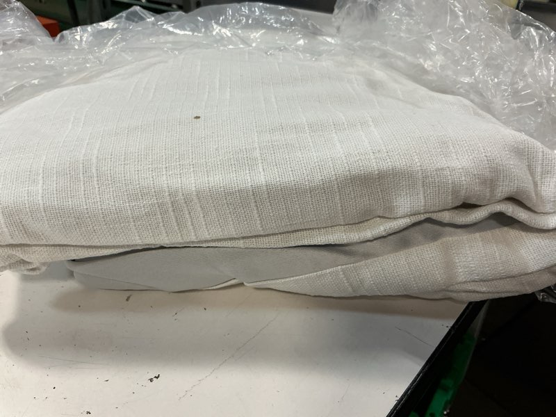 Condition photo showing Good Condition for cotton slub room darkening curtain, 48x96, white