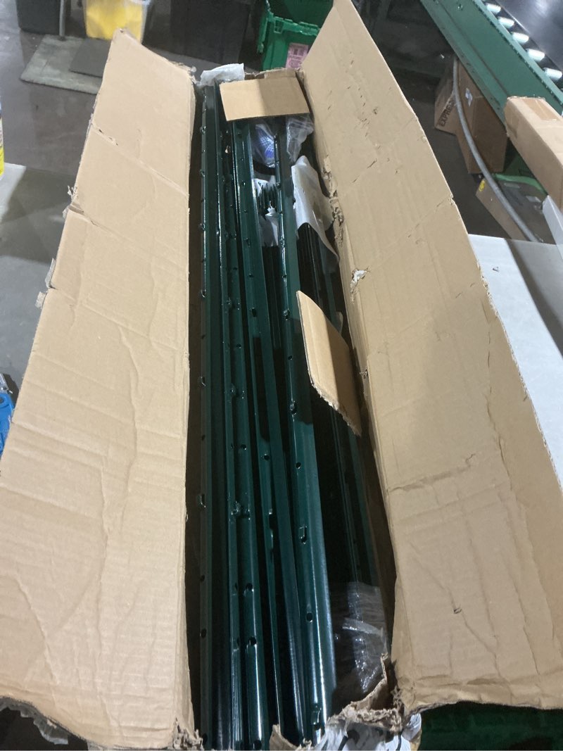 Condition photo showing Good Condition for metal fence posts, splicing 7 ft green heavy duty u posts, no dig t posts for fences wire mesh, perfect for temporary fencing, electric fence wire, corner anchor - 16 packs green 7ft-16pack