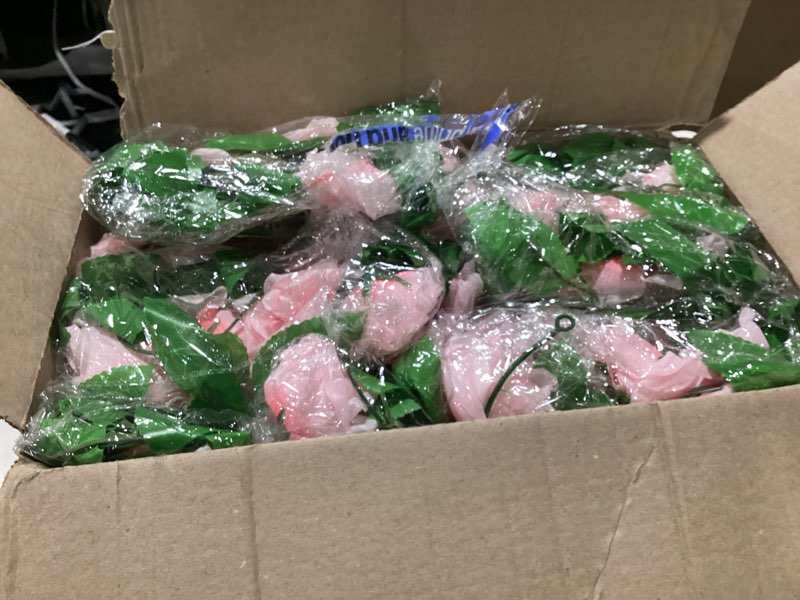 Condition photo showing Good Condition for suncalla 30 pack 246ft rose garland artificial rose flowers vine with green leaves hanging fake floral garland vine for wedding birthday wall garden table centerpiece room arch decor(pink color) pink color 30