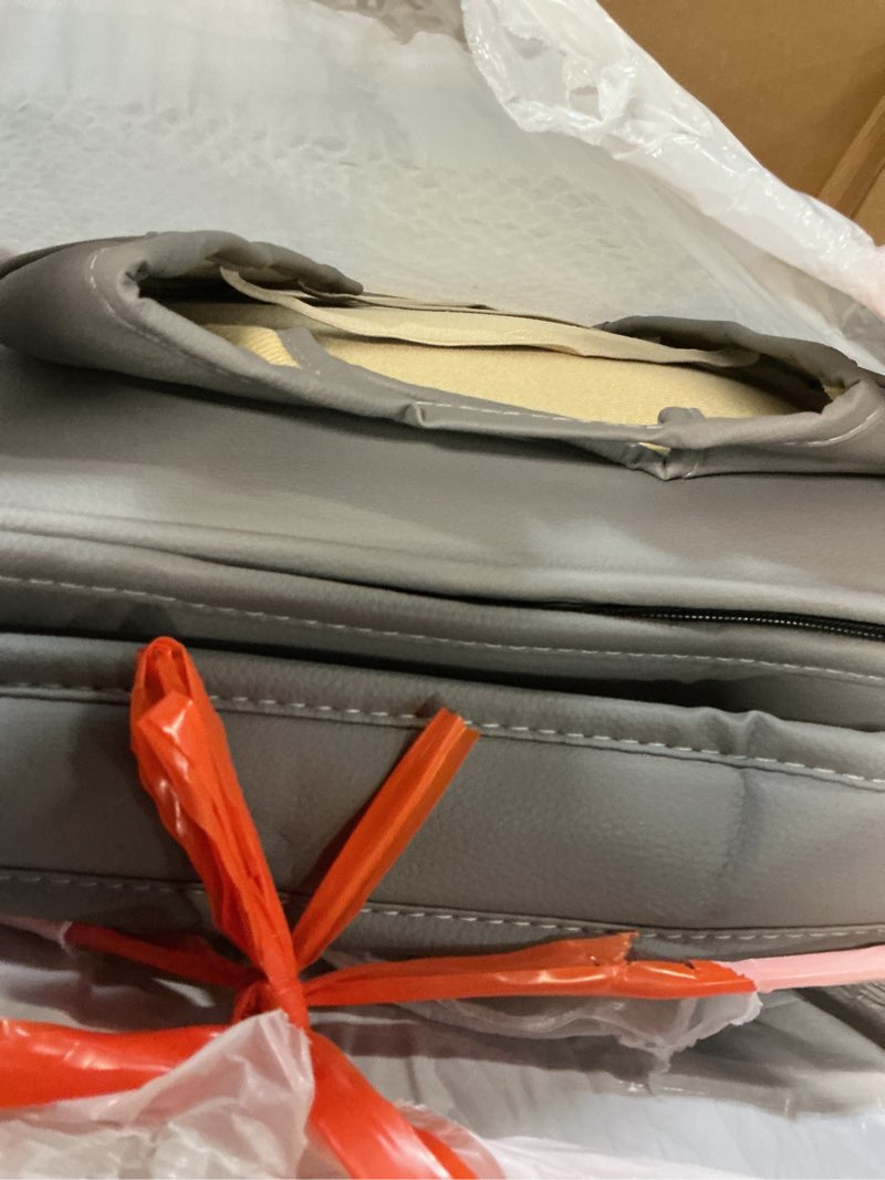 Condition photo showing As Is for LUCKYMAN CLUB F150 Faux Leather Seat Covers Fit for 2015-2025 F150 and 2017-2025 F250 F350 F450 Pickup Trucks(Full Set, Gray) (2015-2026) Full Set Black&Gray