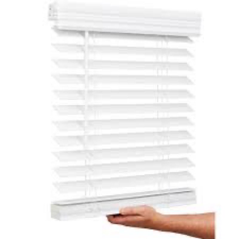 Lotus & Windoware Cordless, 2 Inch Faux Wood Blind, 31" Wide x 48" Long, Window Blinds, Blinds & Sha
