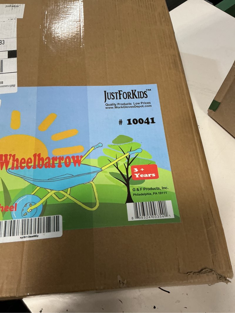Condition photo showing Good Condition for g & f wheelbarrow 10041 justforkids  garden fun  age group 3+ years old kids  real metal